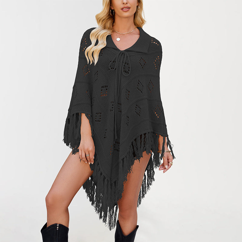 Women's shawl tassel knit autumn and winter