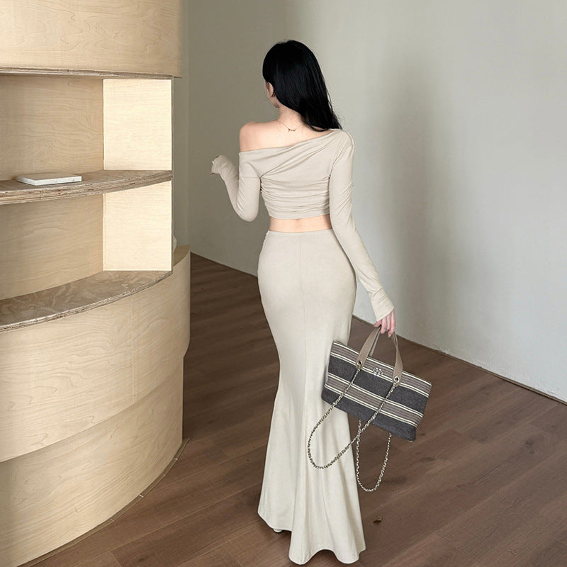 Slanted Shoulder Waist Set
