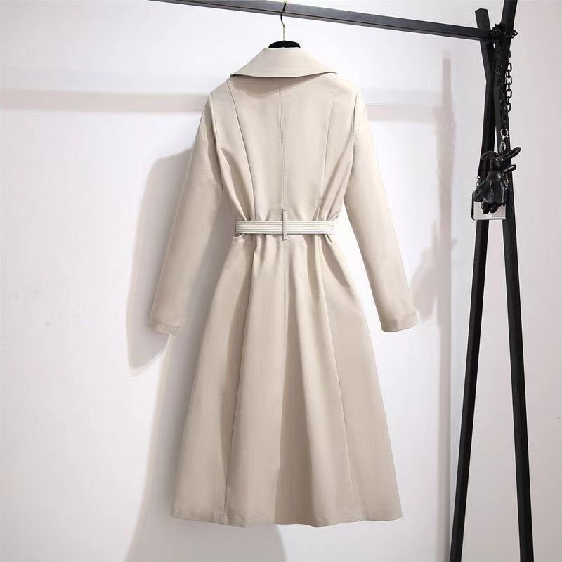 Chic Autumn/Winter Women's Longline Slim Fit Trench Coat Fashionable and Youthful Look Oversized Size Outerwear