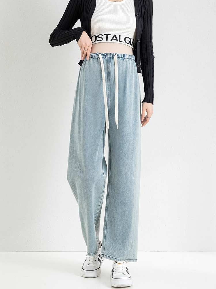Pregnant women's pants for spring and summer outerwear, loose cropped stretch free jeans, loose and slimming wide leg pants