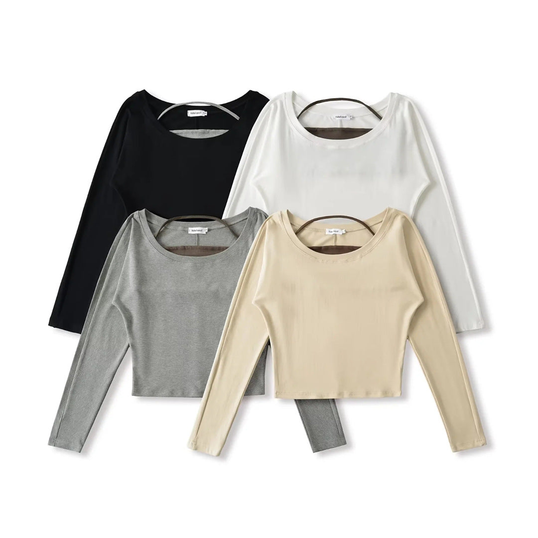 Two-Piece Set Sheer Sexy Crop Top Long Sleeve T-Shirt with Hanging Neck Bandage Tank Top