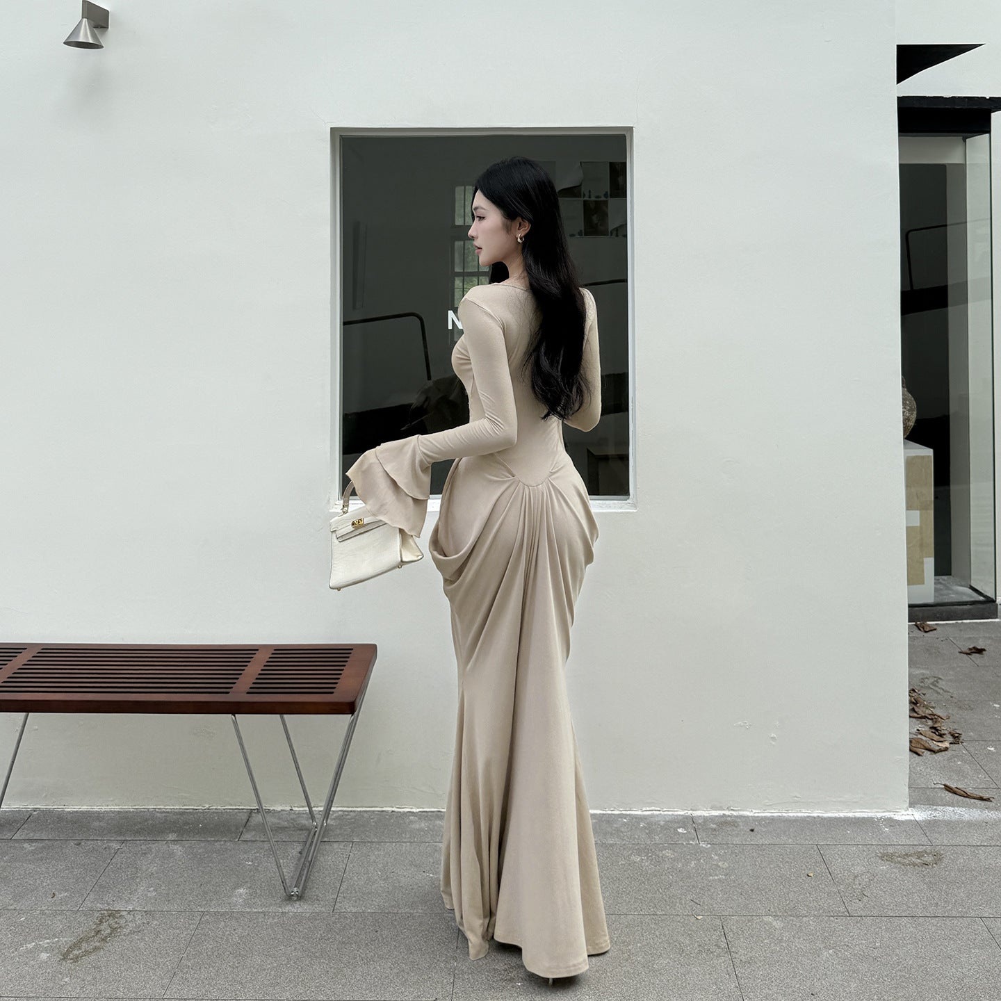 V-Neck Luxe Waist Dress