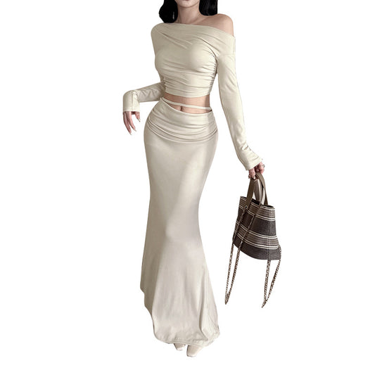 Slanted Shoulder Waist Set