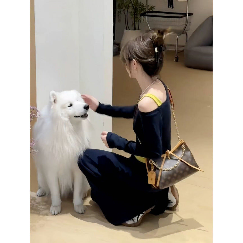 Colorblock Shoulder Two-Piece