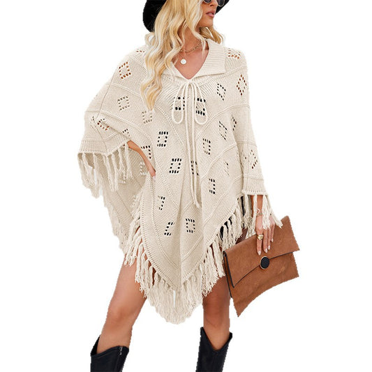 Women's shawl tassel knit autumn and winter