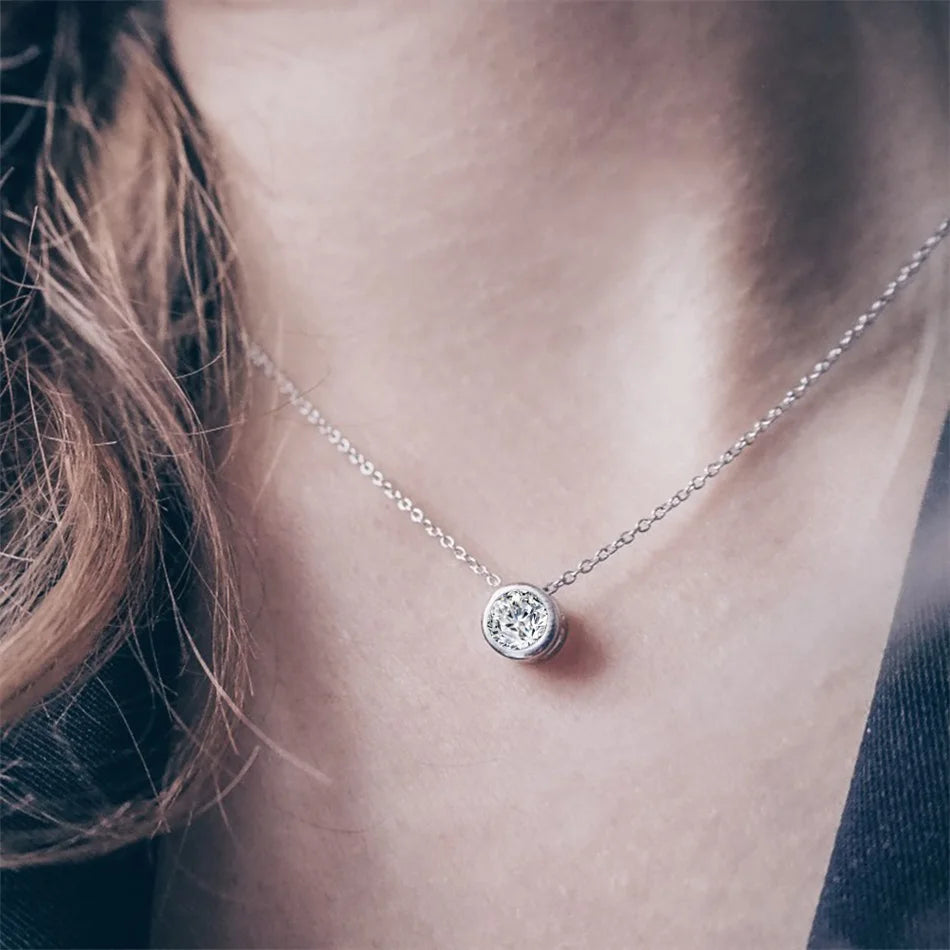 CARLIDANA Best Sell Round Zirconia Stainless Steel 12 Month Crystal Birthstone Pendant Gold Color Necklace For Women Jewelry