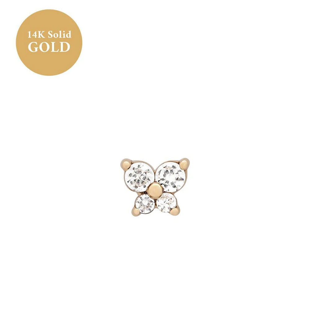 1PC Stainless Steel Birthstone Mini Stud Earrings 12 Constellation Cartilage Butterfly Earring Hypoallergen Piercing Jewelry
