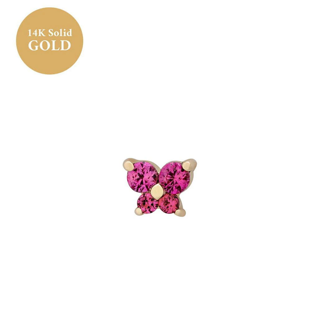 1PC Stainless Steel Birthstone Mini Stud Earrings 12 Constellation Cartilage Butterfly Earring Hypoallergen Piercing Jewelry