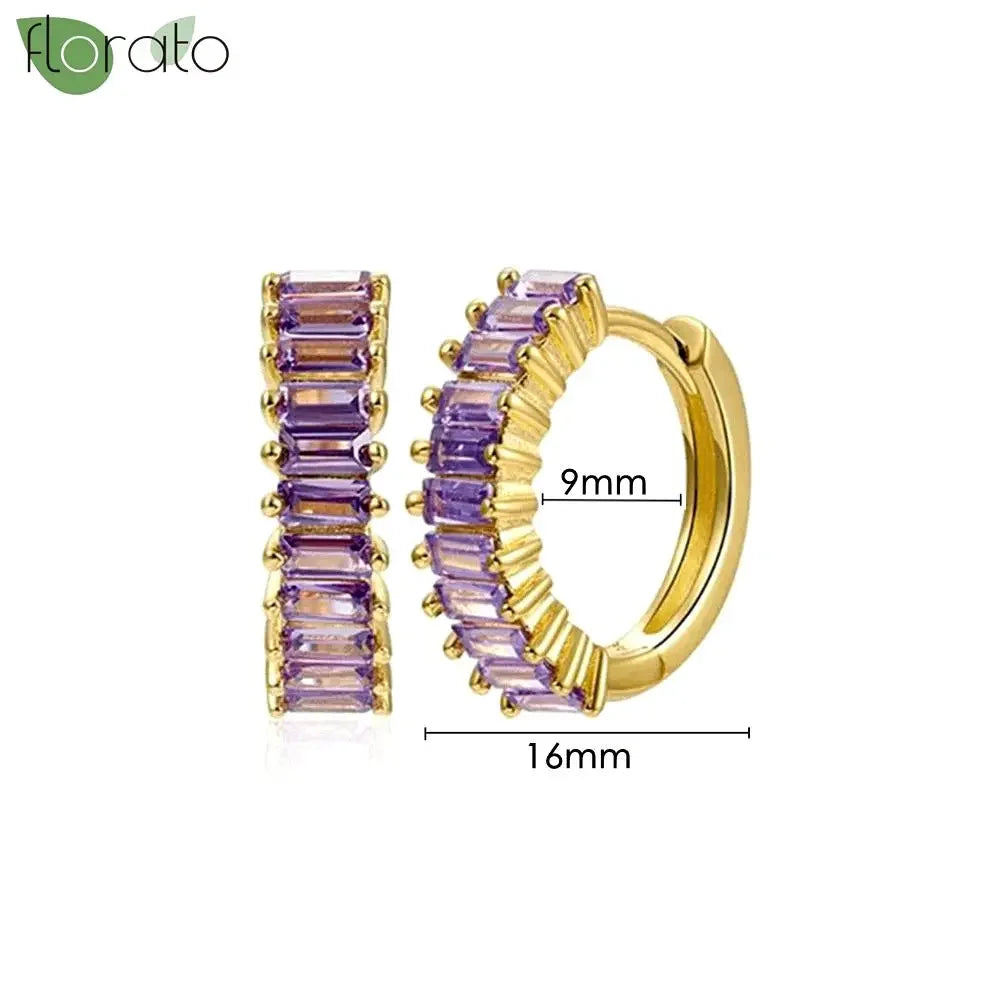 925 Sterling Silver Needle Premium Amethyst Pendant Hoop Earrings for Women Fashion Heart Earrings Wedding Luxury Jewelry Gifts