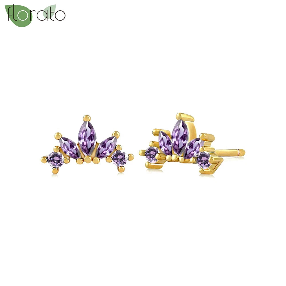 925 Sterling Silver Needle Premium Amethyst Pendant Hoop Earrings for Women Fashion Heart Earrings Wedding Luxury Jewelry Gifts
