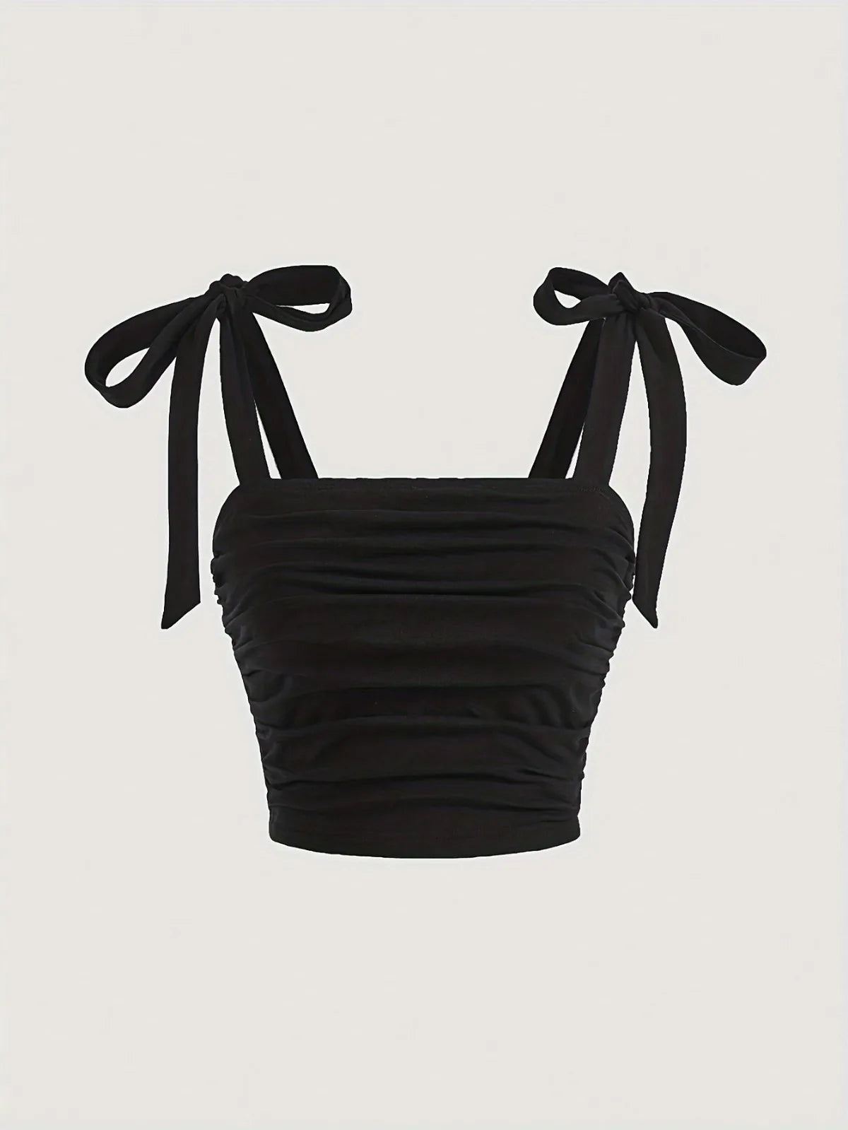 Solid Tie Shoulder Ruched Wide Strap Slim Fit Crop Top for Women Summer 2025 Y2K Clothes Pink Backless Cami Top Streetwear