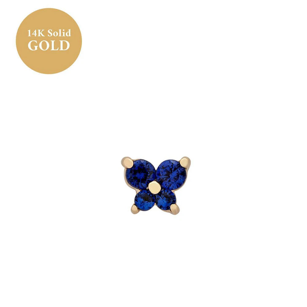 1PC Stainless Steel Birthstone Mini Stud Earrings 12 Constellation Cartilage Butterfly Earring Hypoallergen Piercing Jewelry