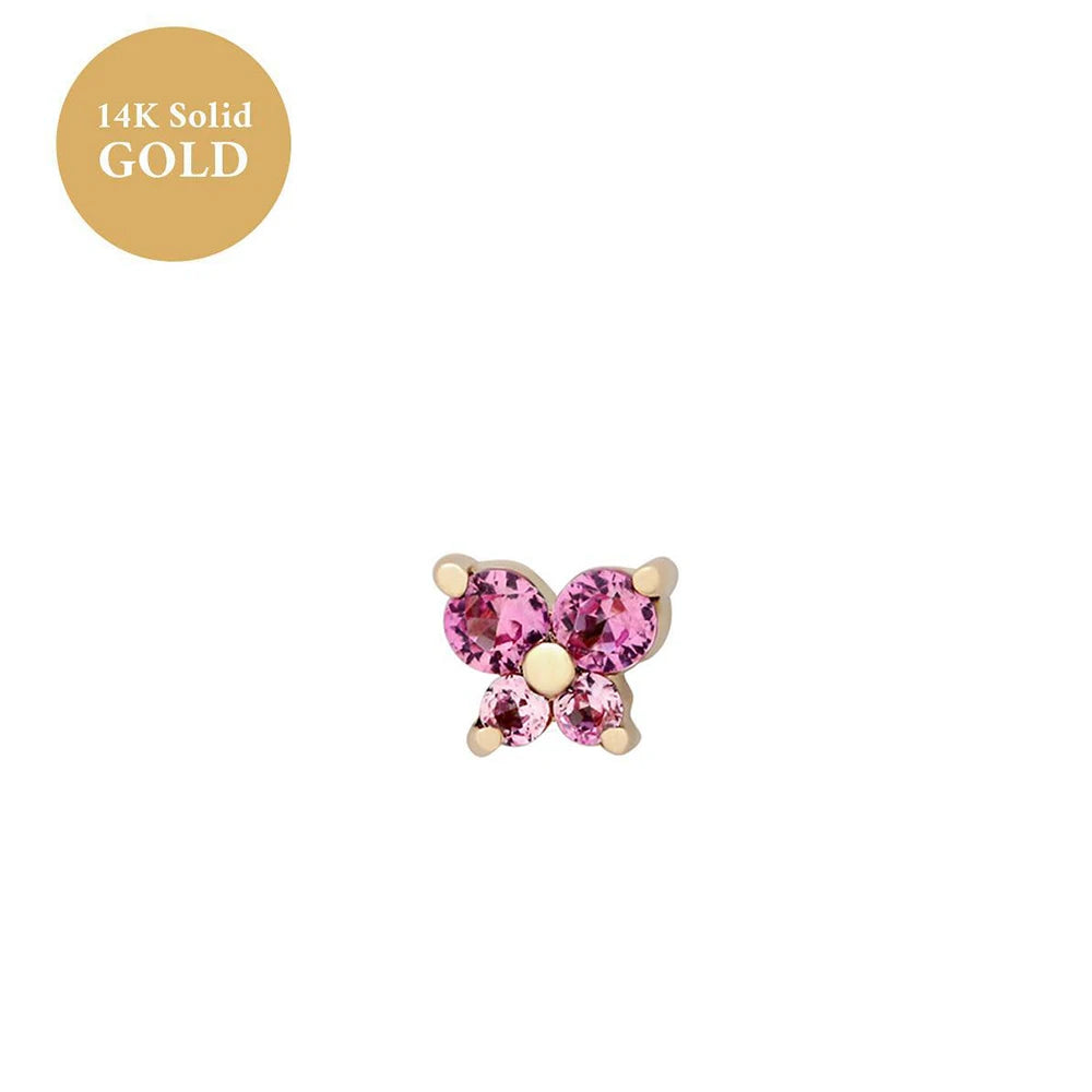 1PC Stainless Steel Birthstone Mini Stud Earrings 12 Constellation Cartilage Butterfly Earring Hypoallergen Piercing Jewelry