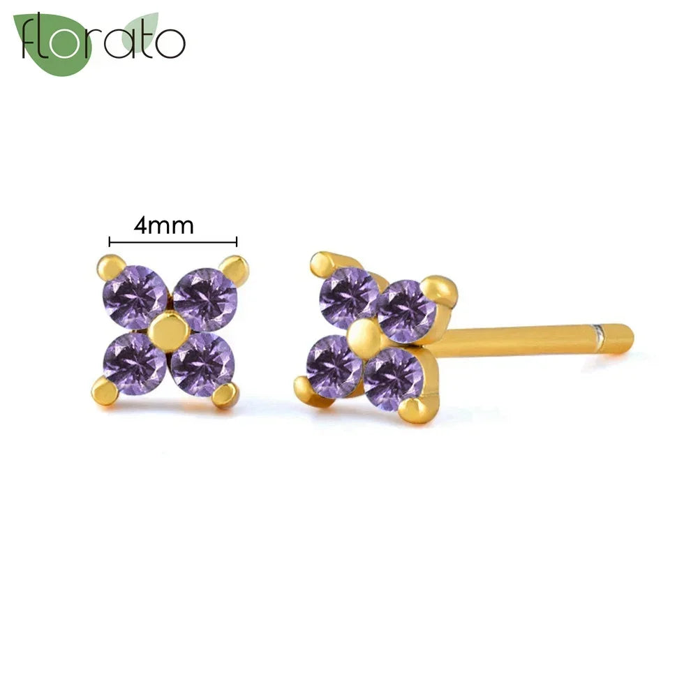 925 Sterling Silver Needle Premium Amethyst Pendant Hoop Earrings for Women Fashion Heart Earrings Wedding Luxury Jewelry Gifts