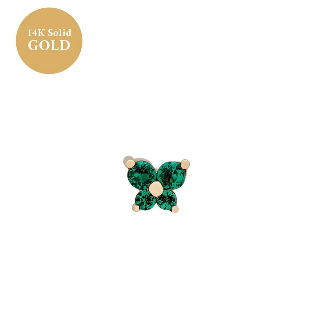 1PC Stainless Steel Birthstone Mini Stud Earrings 12 Constellation Cartilage Butterfly Earring Hypoallergen Piercing Jewelry