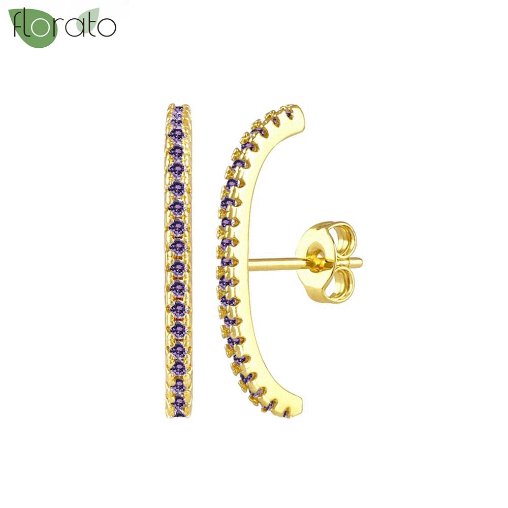 925 Sterling Silver Needle Premium Amethyst Pendant Hoop Earrings for Women Fashion Heart Earrings Wedding Luxury Jewelry Gifts