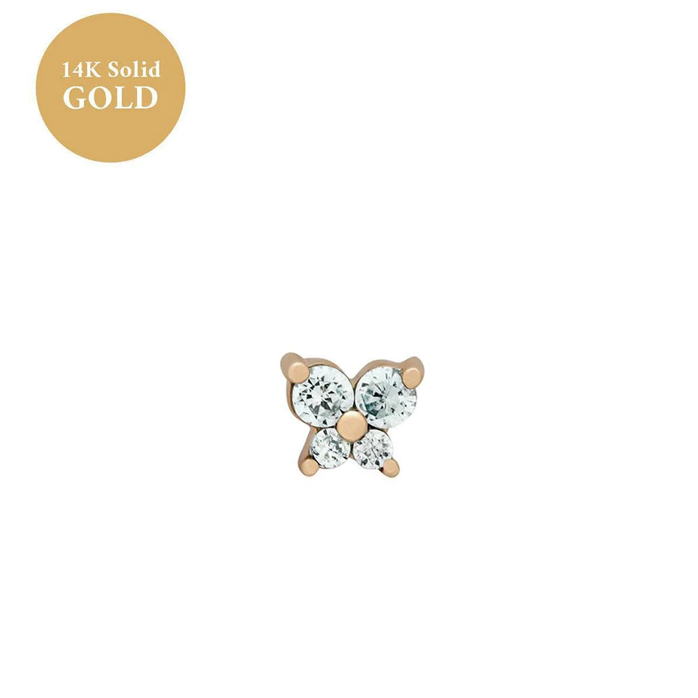 1PC Stainless Steel Birthstone Mini Stud Earrings 12 Constellation Cartilage Butterfly Earring Hypoallergen Piercing Jewelry