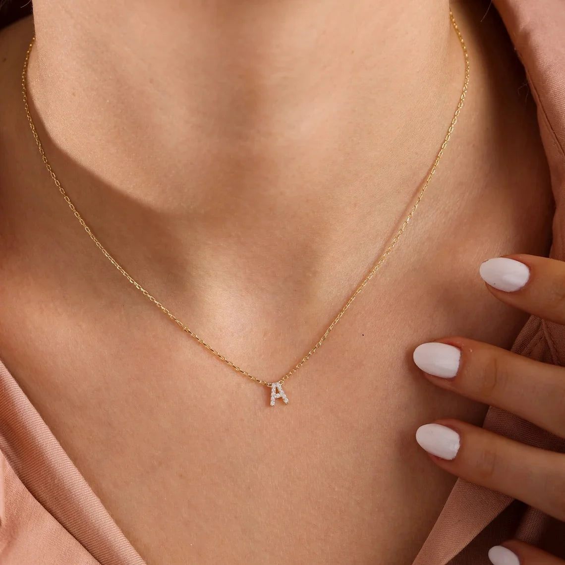 Mini Zircon Letter Choker Necklace for Women Delicate Gold Color Alphabet Charms Pendant Necklace Trendy Party Jewelry Gifts