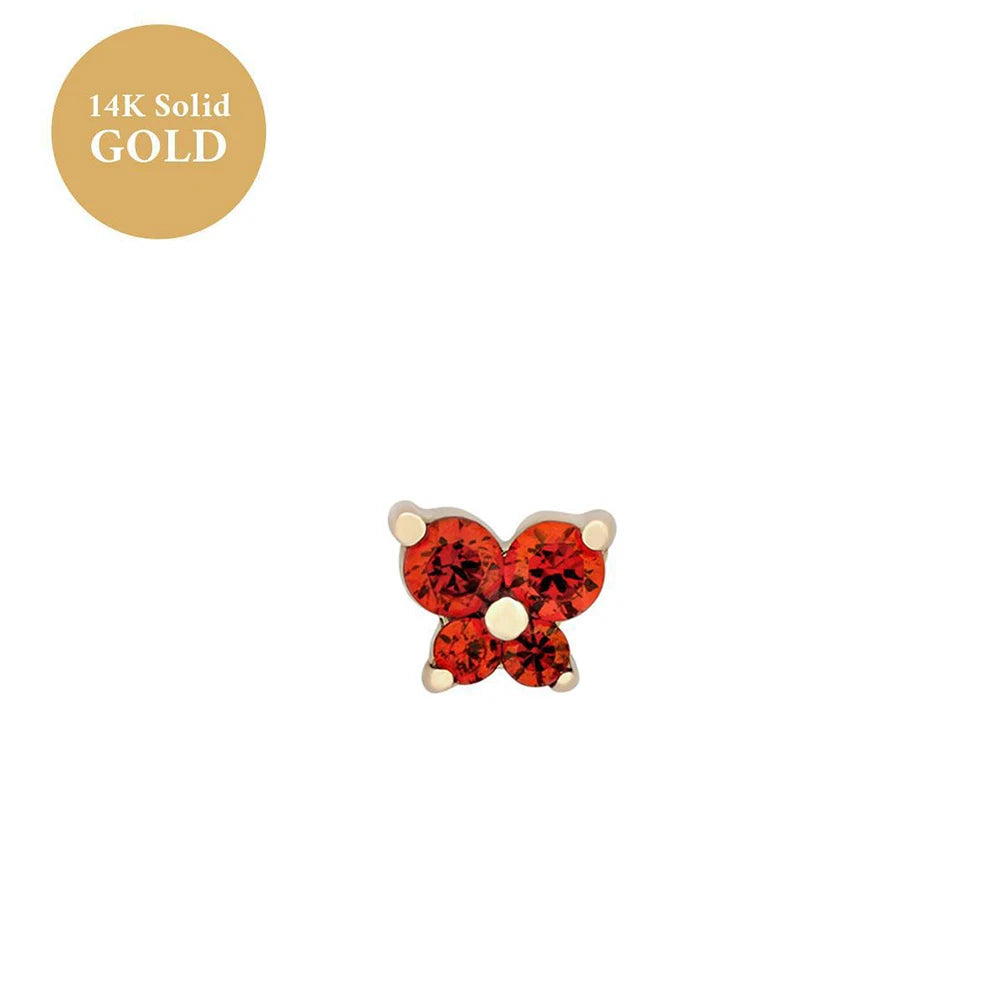 1PC Stainless Steel Birthstone Mini Stud Earrings 12 Constellation Cartilage Butterfly Earring Hypoallergen Piercing Jewelry