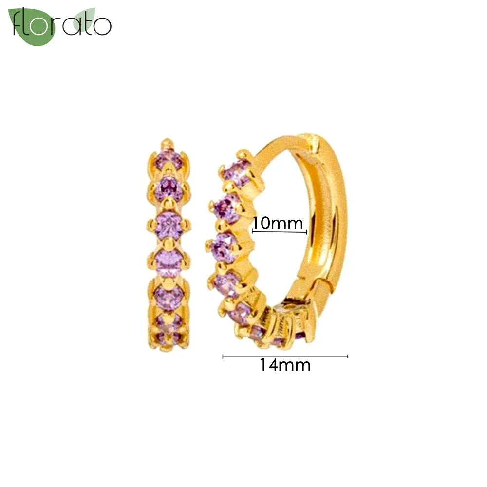 925 Sterling Silver Needle Premium Amethyst Pendant Hoop Earrings for Women Fashion Heart Earrings Wedding Luxury Jewelry Gifts