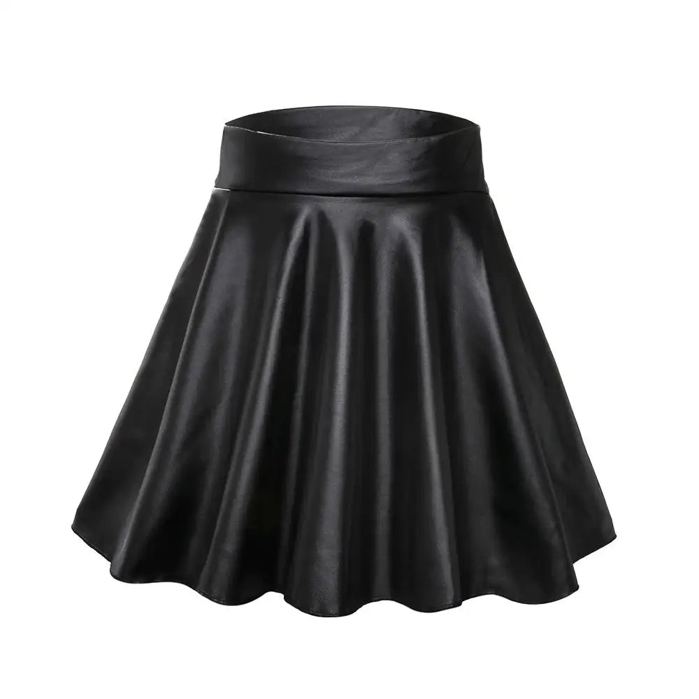 Women’s Sleek Faux Leather High-Waist Mini Skirt