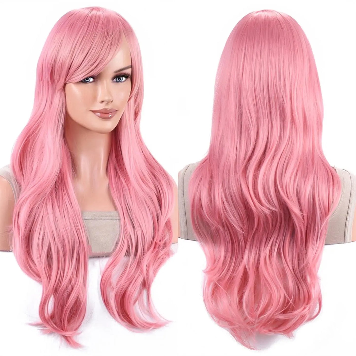 Aideshair synthetic wig  Fashion Wigs 28" 70cm Long Wavy Curly Hair Heat Resistant Wig Cosplay Wig For Women With Free Wig Cap