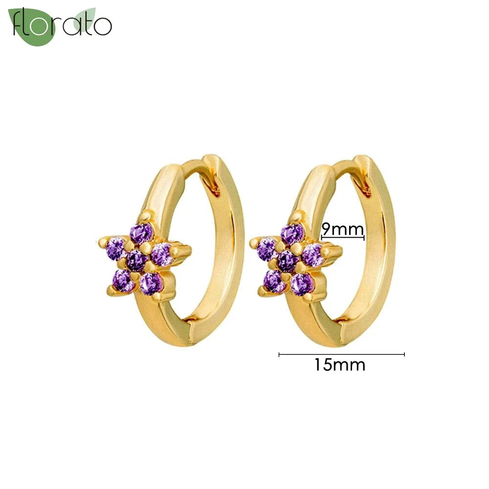925 Sterling Silver Needle Premium Amethyst Pendant Hoop Earrings for Women Fashion Heart Earrings Wedding Luxury Jewelry Gifts