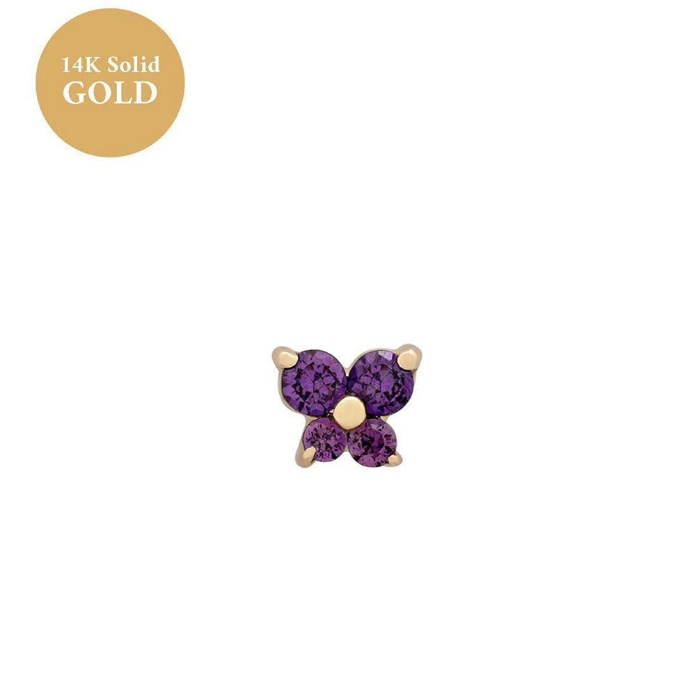 1PC Stainless Steel Birthstone Mini Stud Earrings 12 Constellation Cartilage Butterfly Earring Hypoallergen Piercing Jewelry