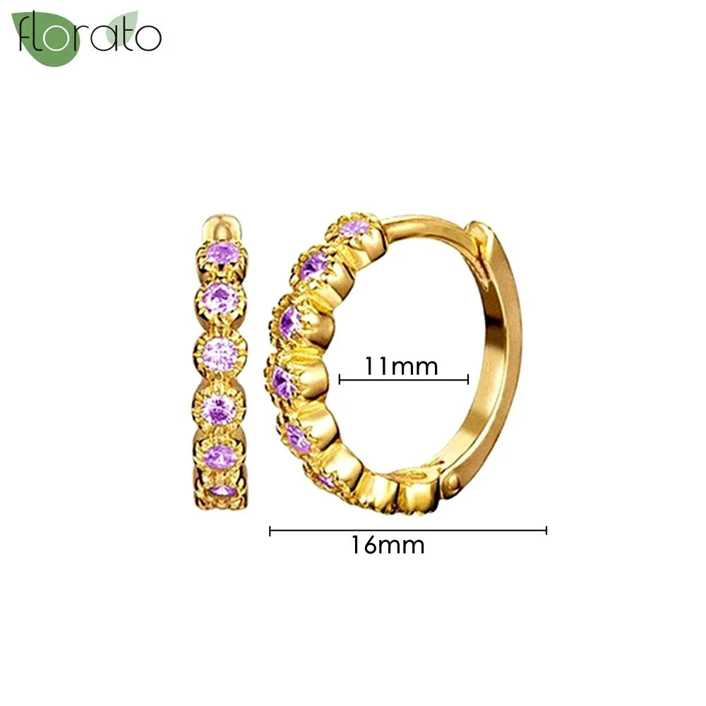 925 Sterling Silver Needle Premium Amethyst Pendant Hoop Earrings for Women Fashion Heart Earrings Wedding Luxury Jewelry Gifts