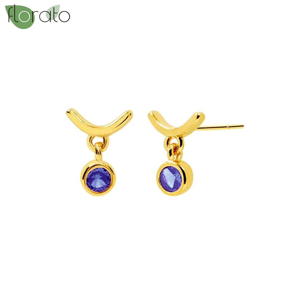 925 Sterling Silver Needle Premium Amethyst Pendant Hoop Earrings for Women Fashion Heart Earrings Wedding Luxury Jewelry Gifts