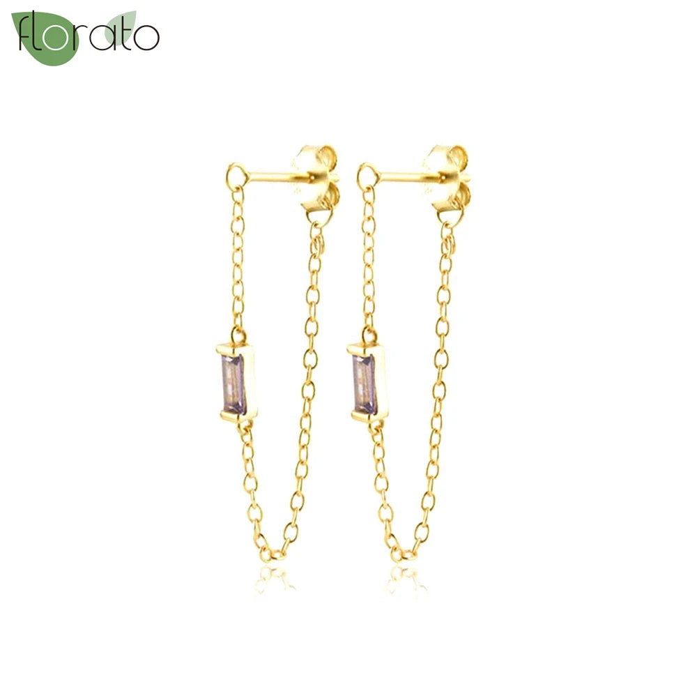925 Sterling Silver Needle Premium Amethyst Pendant Hoop Earrings for Women Fashion Heart Earrings Wedding Luxury Jewelry Gifts