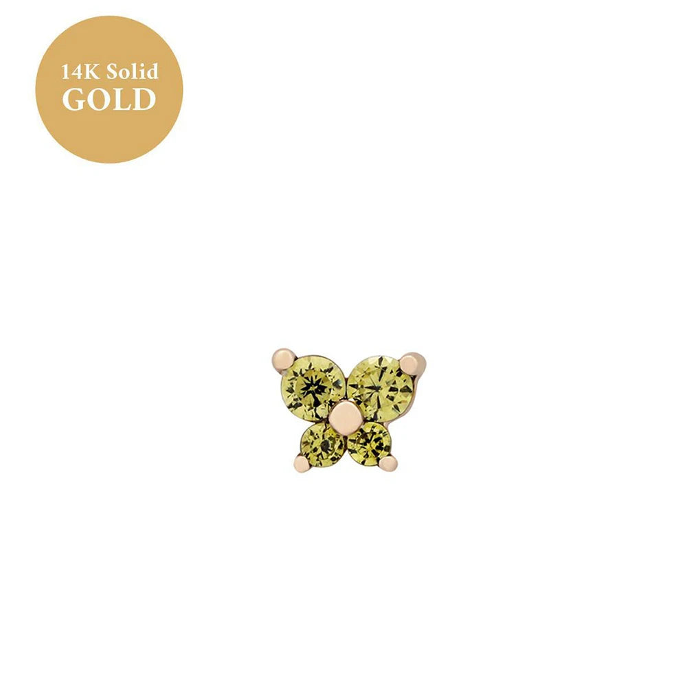 1PC Stainless Steel Birthstone Mini Stud Earrings 12 Constellation Cartilage Butterfly Earring Hypoallergen Piercing Jewelry