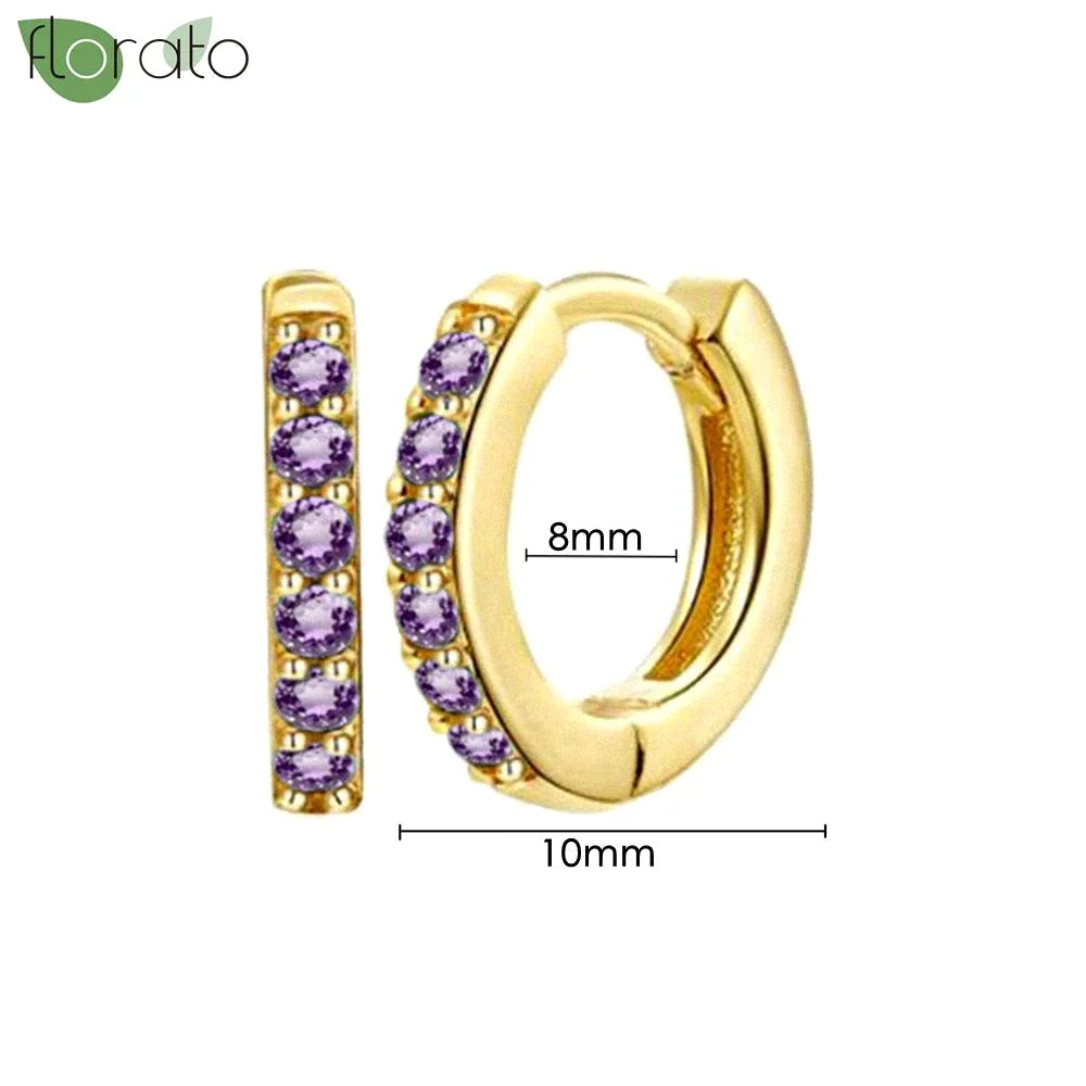 925 Sterling Silver Needle Premium Amethyst Pendant Hoop Earrings for Women Fashion Heart Earrings Wedding Luxury Jewelry Gifts