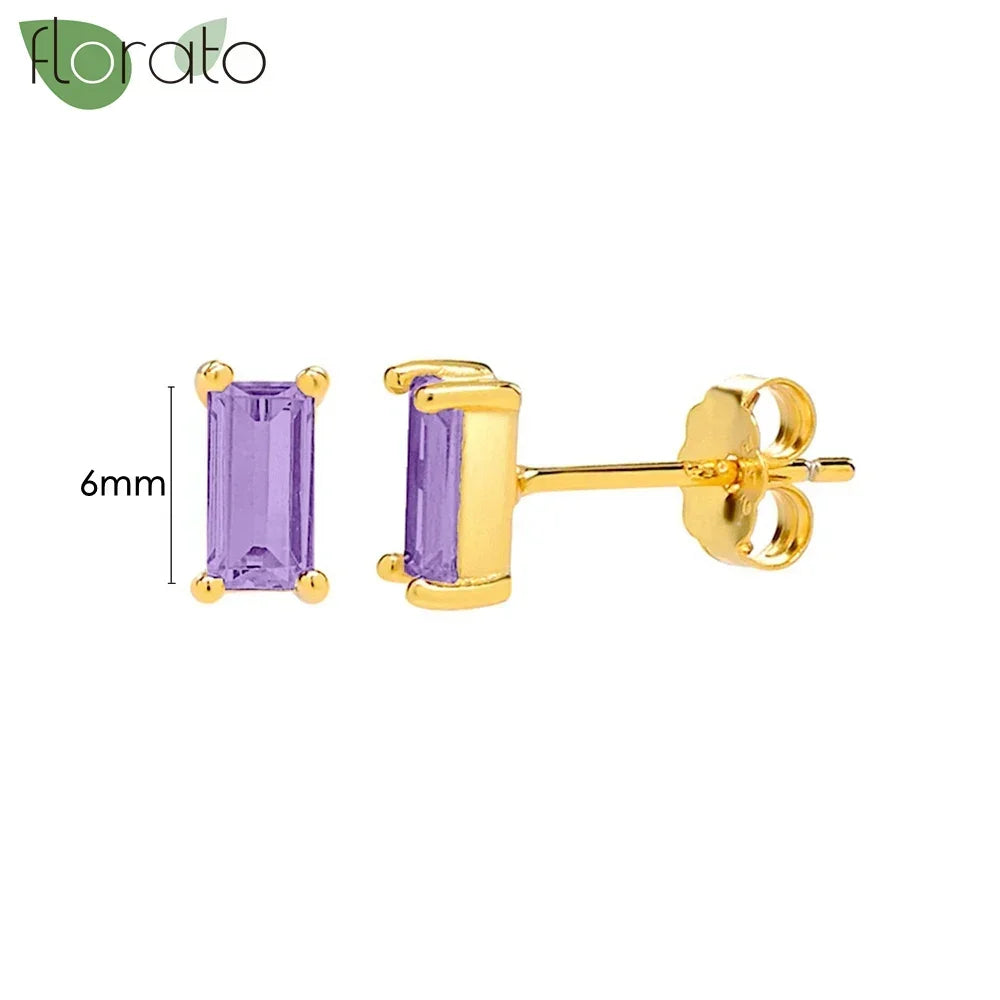 925 Sterling Silver Needle Premium Amethyst Pendant Hoop Earrings for Women Fashion Heart Earrings Wedding Luxury Jewelry Gifts