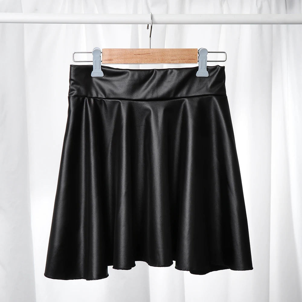Women’s Sleek Faux Leather High-Waist Mini Skirt